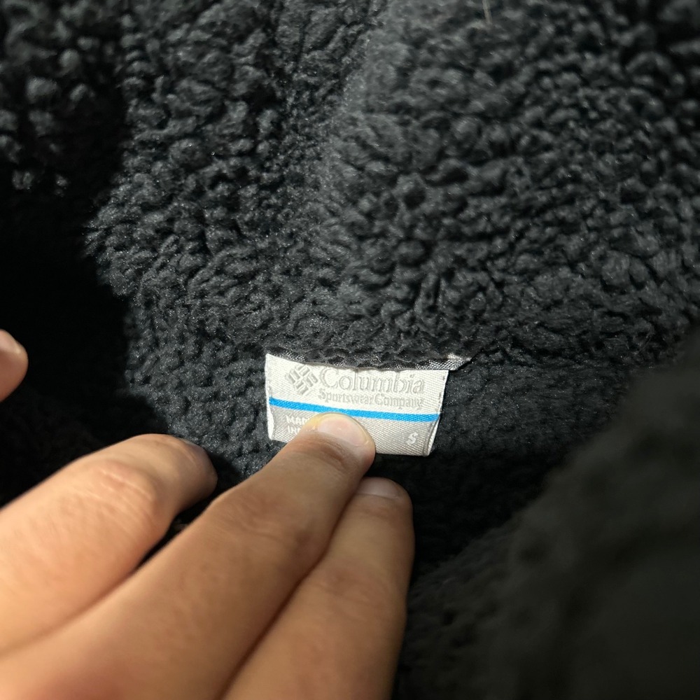 Columbia Black Sherpa Fleece Full Zip Jacket Gorpcore Size S - Picture 2 of 5